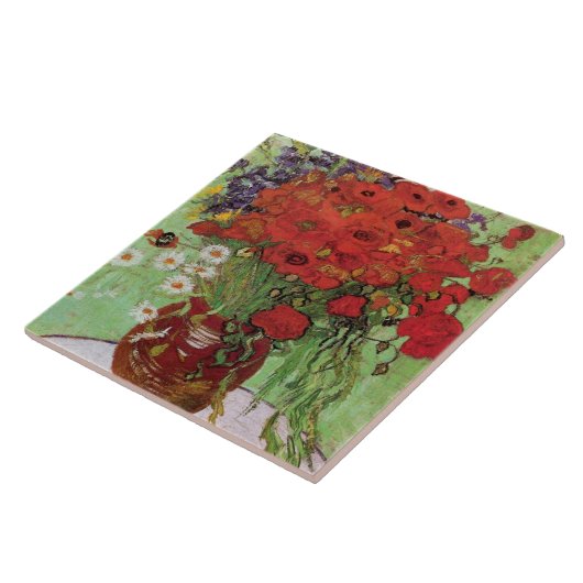 Red Poppies und Daisies von Vincent Van Gogh Fliese (Seite)