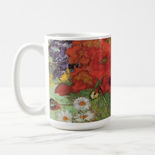 Red Poppies und Daisies von Vincent Van Gogh Kaffeetasse (Links)
