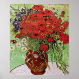 Red Poppies und Daisies von Vincent Van Gogh Poster