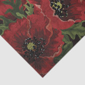 Red Poppies und Ladybugs auf schwarzem Hintergrund Seidenpapier (Ausschnitt)