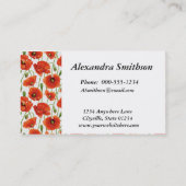 Red Poppies Visitenkarte (Rückseite)