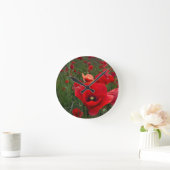 Red Poppies Wall Clock Runde Wanduhr (Zuhause)