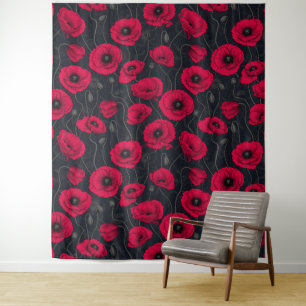 Red Poppies Wandteppich