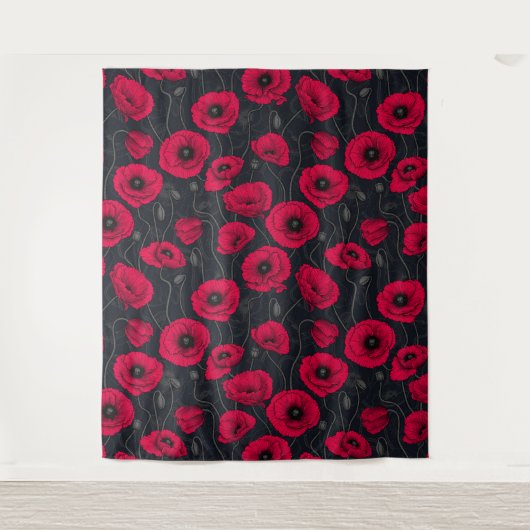 Red Poppies Wandteppich (Vorderseite)