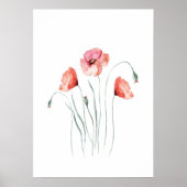 Red Poppies Watercolor Poster (Vorne)
