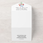 Red Poppies Watercolor Script BlumenWedding All In One Einladung (Außenbereich)