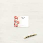 Red Poppies Watercolor Sommerblüten Post-it Klebezettel (Auf Schreibtisch)