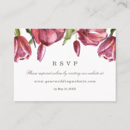 Red Poppies Wedding RSVP Online Website Visitenkarte