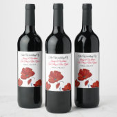 Red Poppies Wedding Weinetikett (Flaschen)