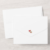 Red Poppies White Two Wedge All in One Einladung (Rückseite)