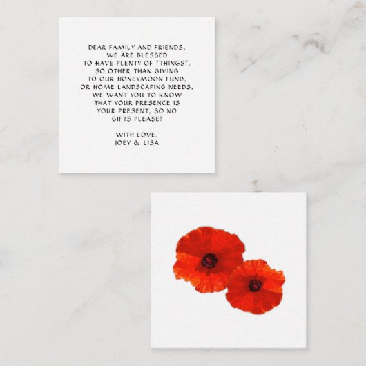 Red Poppies wollen gut verpackte Karten Bulk (Vorne/Hinten)