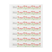 Red Poppies Wrap um Rücksendeadresse Rundum-Adressaufkleber (Bogen)