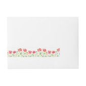 Red Poppies Wrap um Rücksendeadresse Rundum-Adressaufkleber (Vorderseite)