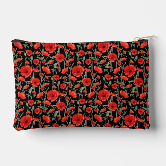 Red Poppies Zubehörtasche (Rückseite)