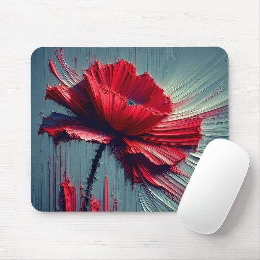 Red Poppy Abstrakt Mousepad (Mit Mouse)