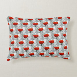Red Poppy Accent Pillow Dekokissen