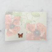 RED POPPY AND BUTTERFLY / Mother Day Karte (Innenseite)