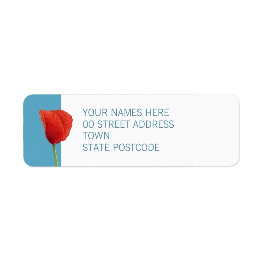 Red Poppy aqua Rücksendeadresse (Vorne)