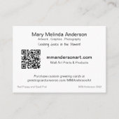 Red Poppy Art 2022 Visitenkarte (Vorderseite)