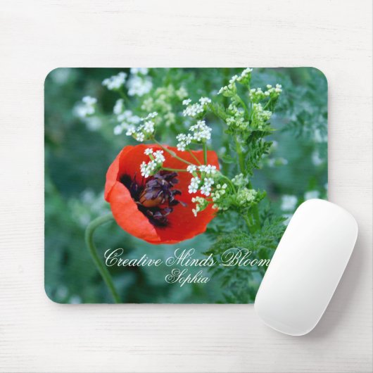 Red Poppy Art Personalized Mouse Pad Mousepad (Mit Mouse)
