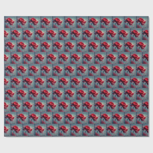 Red Poppy Artistic Abstrakt Geschenkpapier (Flach)