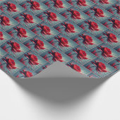 Red Poppy Artistic Abstrakt Geschenkpapier (Ecke)