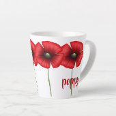 Red Poppy August Birth Blume Kleine Latte Tasse (Rechte Ecke)