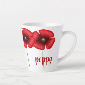 Red Poppy August Birth Blume Kleine Latte Tasse (Rechts)
