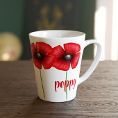 Red Poppy August Birth Blume Kleine Latte Tasse