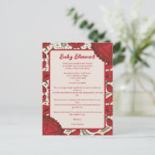 Red Poppy Baby Bloomed Birth Ankündigung Postkarte (Stehend Vorderseite)