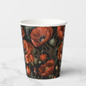 Red Poppy Beerdigung Paper Cup Pappbecher (Rückseite)