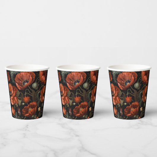 Red Poppy Beerdigung Paper Cup Pappbecher (Multi)