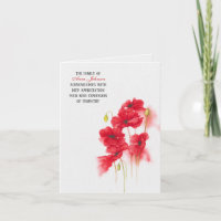 Red Poppy Beileid Dankeschön Card