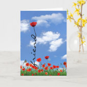 Red Poppy Birthday for Friend Karte (Gelbe Blume)