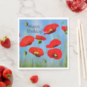 Red Poppy Birthday Serviette (Beispiel)