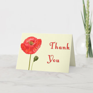 Red Poppy Blossom Vielen Dank Dankeskarte