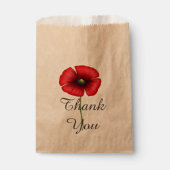 Red Poppy Blume Elegant Danke Kraft Geschenktütchen (Vorderseite)