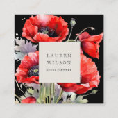 Red Poppy Blume Elegante Visitenkarte (Vorderseite)