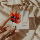 Red Poppy Blume Elegante Visitenkarte