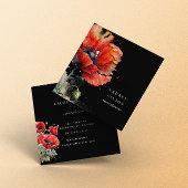 Red Poppy Blume Elegante Visitenkarte