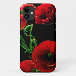 Red Poppy Blume Frühjahr Sommergarten Schwarz Case-Mate iPhone Hülle