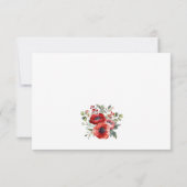 Red Poppy Blume Hochzeit RSVP Karte (Rückseite)