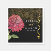 Red Poppy Blume Hochzeitcocktail Napkins Serviette (Vorderseite)