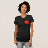 Red Poppy Blume Illustration T-Shirt (Vorne ganz)