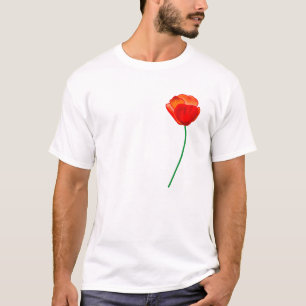 Red Poppy Blume Illustration T-Shirt