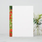 Red Poppy Blume Letterhead Custom Poppies (Stehend Vorderseite)