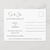 Red Poppy Blume Minimalistische Wasserfarbenhochze Einladungspostkarte (Rückseite)