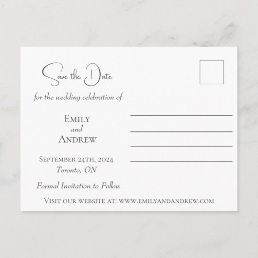 Red Poppy Blume Minimalistische Wasserfarbenhochze Einladungspostkarte (Rückseite)