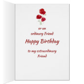 Red Poppy Blume No Ordinary Friend Birthday (Innen (Rechts))
