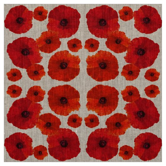 Red Poppy Blume Pattern Stoff (Muster)